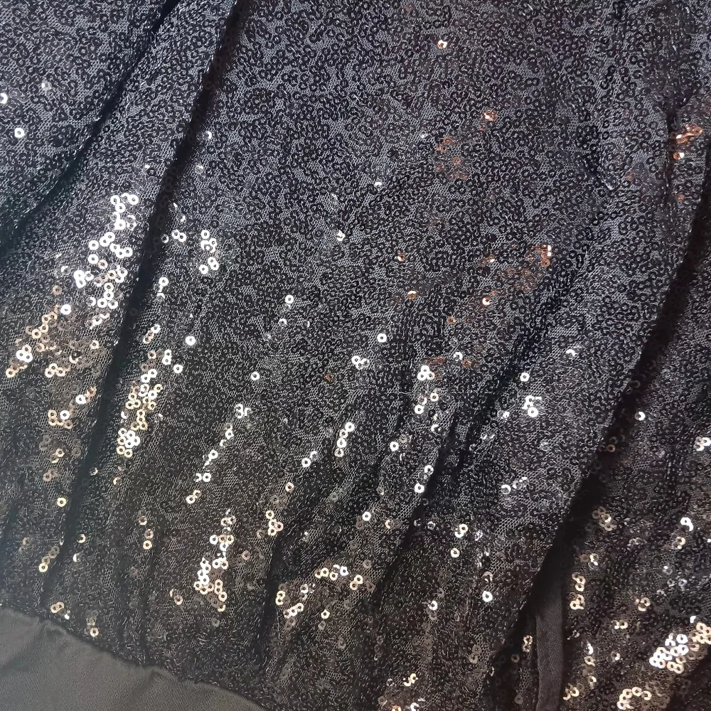 Black Sequin Wrap Bodysuit - Picture 9 of 14